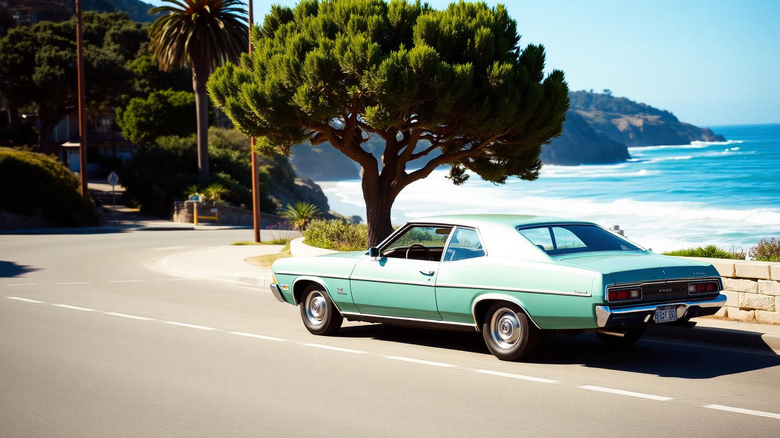 Coastal highway along the San Diego shoreline near Del Mar